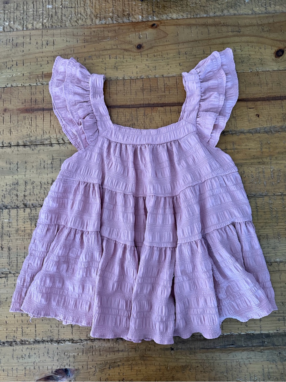 BUCKETLIST Dusty Pink Ruffle Tiered Camisole